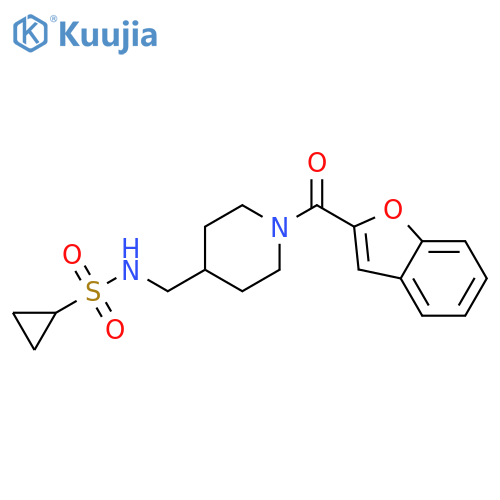 N-{1-(1-benzofuran-2-carbonyl)piperidin-4-ylmethyl}cyclopropanesulfonamide structure
