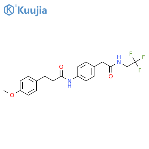 3-(4-methoxyphenyl)-N-(4-{(2,2,2-trifluoroethyl)carbamoylmethyl}phenyl)propanamide structure