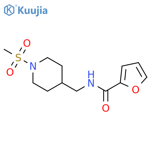 N-[(1-methanesulfonylpiperidin-4-yl)methyl]furan-2-carboxamide structure