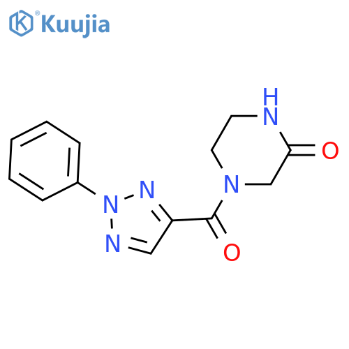 4-(2-phenyl-2H-1,2,3-triazole-4-carbonyl)piperazin-2-one structure