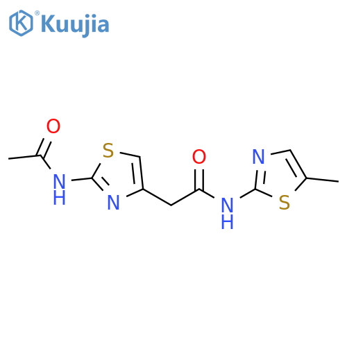 2-(2-acetamido-1,3-thiazol-4-yl)-N-(5-methyl-1,3-thiazol-2-yl)acetamide structure