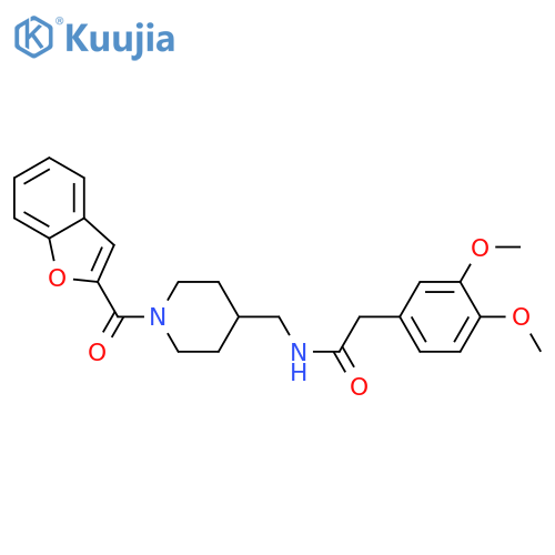 N-{[1-(1-benzofuran-2-carbonyl)piperidin-4-yl]methyl}-2-(3,4-dimethoxyphenyl)acetamide structure