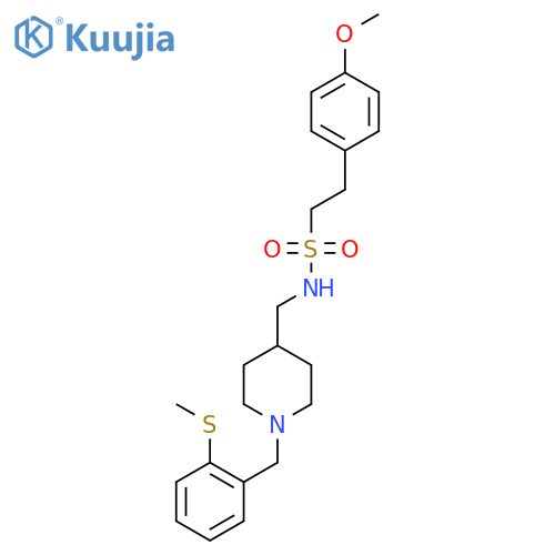 2-(4-methoxyphenyl)-N-(1-{2-(methylsulfanyl)phenylmethyl}piperidin-4-yl)methylethane-1-sulfonamide structure