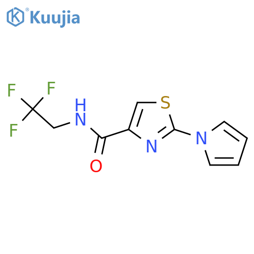 2-(1H-pyrrol-1-yl)-N-(2,2,2-trifluoroethyl)-1,3-thiazole-4-carboxamide structure