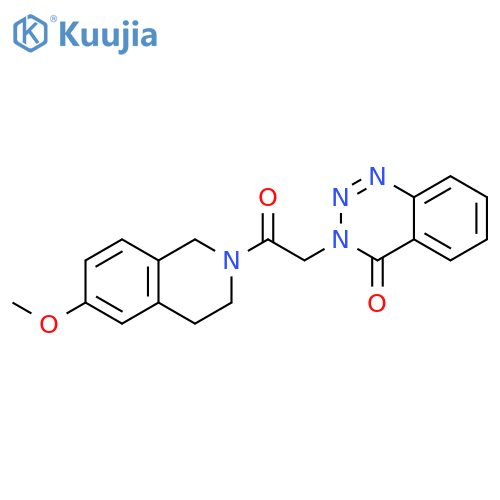 3-2-(6-methoxy-1,2,3,4-tetrahydroisoquinolin-2-yl)-2-oxoethyl-3,4-dihydro-1,2,3-benzotriazin-4-one structure