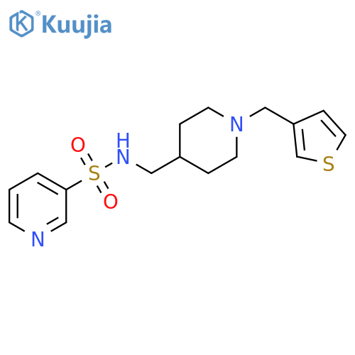 N-({1-[(thiophen-3-yl)methyl]piperidin-4-yl}methyl)pyridine-3-sulfonamide structure
