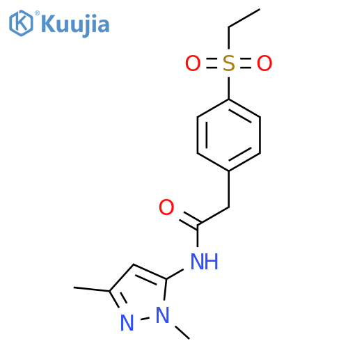 N-(1,3-dimethyl-1H-pyrazol-5-yl)-2-4-(ethanesulfonyl)phenylacetamide structure