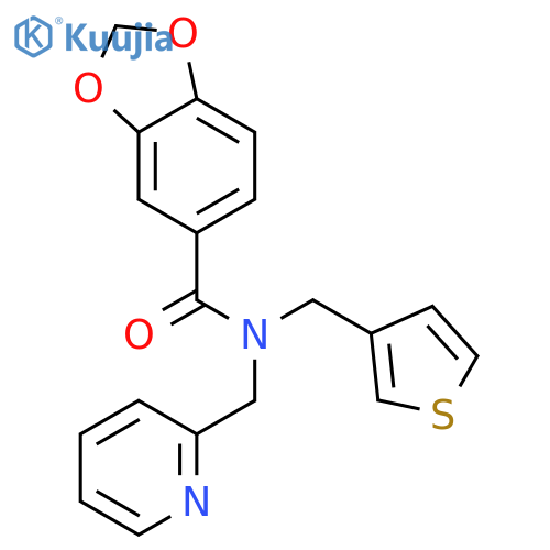 N-(pyridin-2-yl)methyl-N-(thiophen-3-yl)methyl-2H-1,3-benzodioxole-5-carboxamide structure