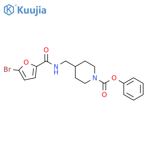 phenyl 4-{[(5-bromofuran-2-yl)formamido]methyl}piperidine-1-carboxylate structure