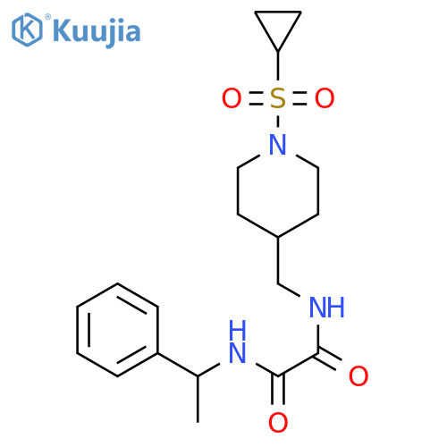 N-{1-(cyclopropanesulfonyl)piperidin-4-ylmethyl}-N'-(1-phenylethyl)ethanediamide structure