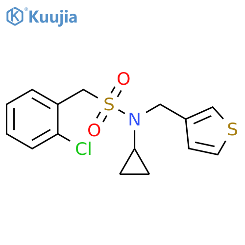 1-(2-chlorophenyl)-N-cyclopropyl-N-(thiophen-3-yl)methylmethanesulfonamide structure
