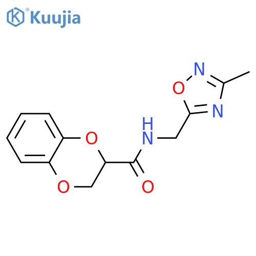 N-[(3-methyl-1,2,4-oxadiazol-5-yl)methyl]-2,3-dihydro-1,4-benzodioxine-3-carboxamide structure