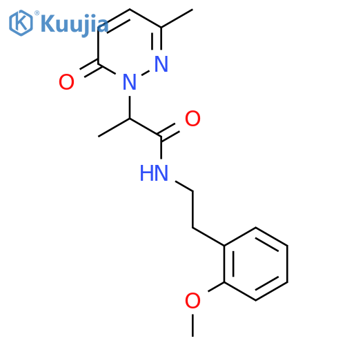N-2-(2-methoxyphenyl)ethyl-2-(3-methyl-6-oxo-1,6-dihydropyridazin-1-yl)propanamide structure