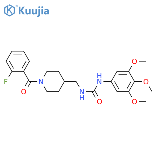 3-{1-(2-fluorobenzoyl)piperidin-4-ylmethyl}-1-(3,4,5-trimethoxyphenyl)urea structure