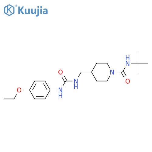 N-tert-butyl-4-({(4-ethoxyphenyl)carbamoylamino}methyl)piperidine-1-carboxamide structure
