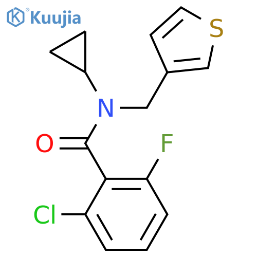 2-chloro-N-cyclopropyl-6-fluoro-N-(thiophen-3-yl)methylbenzamide structure