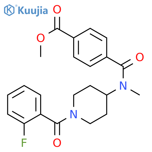 methyl 4-({1-(2-fluorobenzoyl)piperidin-4-ylmethyl}carbamoyl)benzoate structure