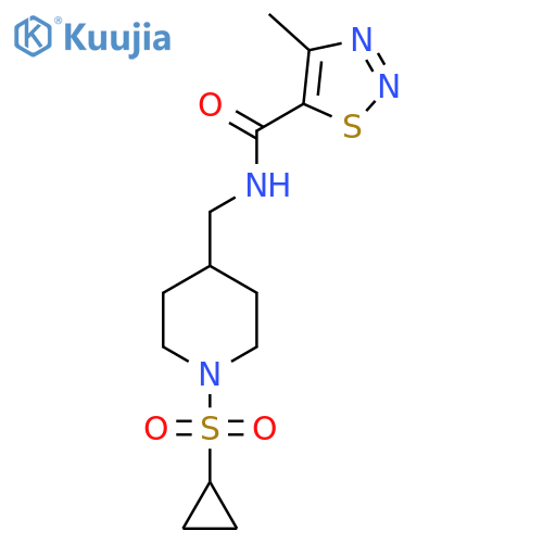 N-{1-(cyclopropanesulfonyl)piperidin-4-ylmethyl}-4-methyl-1,2,3-thiadiazole-5-carboxamide structure