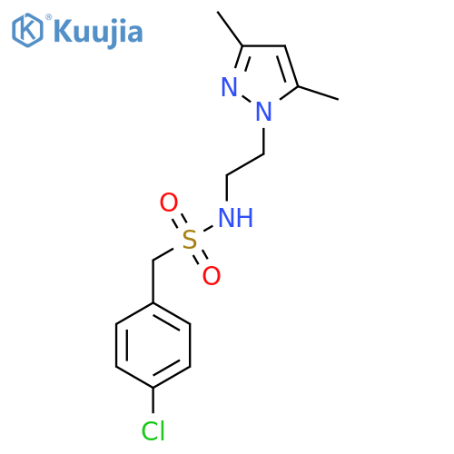 1-(4-chlorophenyl)-N-2-(3,5-dimethyl-1H-pyrazol-1-yl)ethylmethanesulfonamide structure