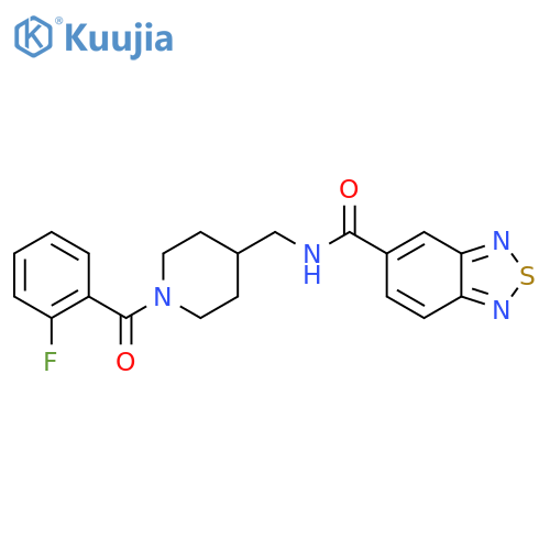 N-{1-(2-fluorobenzoyl)piperidin-4-ylmethyl}-2,1,3-benzothiadiazole-5-carboxamide structure