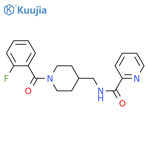 N-{1-(2-fluorobenzoyl)piperidin-4-ylmethyl}pyridine-2-carboxamide structure