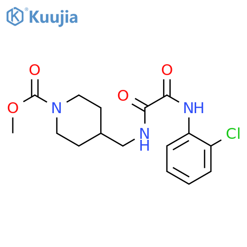 methyl 4-({(2-chlorophenyl)carbamoylformamido}methyl)piperidine-1-carboxylate structure
