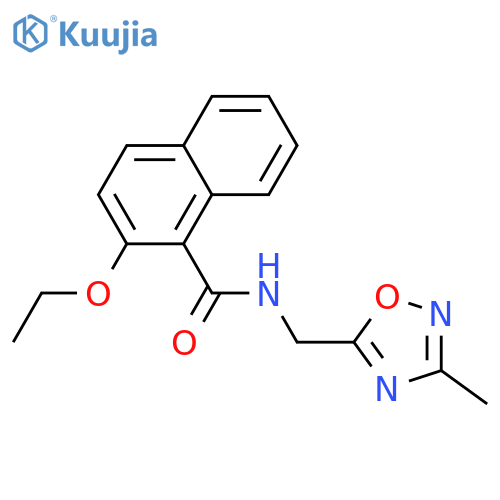 2-ethoxy-N-(3-methyl-1,2,4-oxadiazol-5-yl)methylnaphthalene-1-carboxamide structure