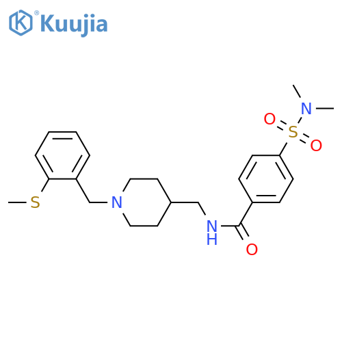4-(dimethylsulfamoyl)-N-(1-{2-(methylsulfanyl)phenylmethyl}piperidin-4-yl)methylbenzamide structure