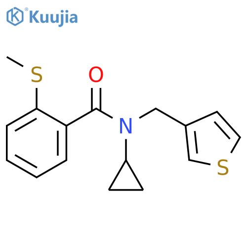 N-cyclopropyl-2-(methylsulfanyl)-N-(thiophen-3-yl)methylbenzamide structure