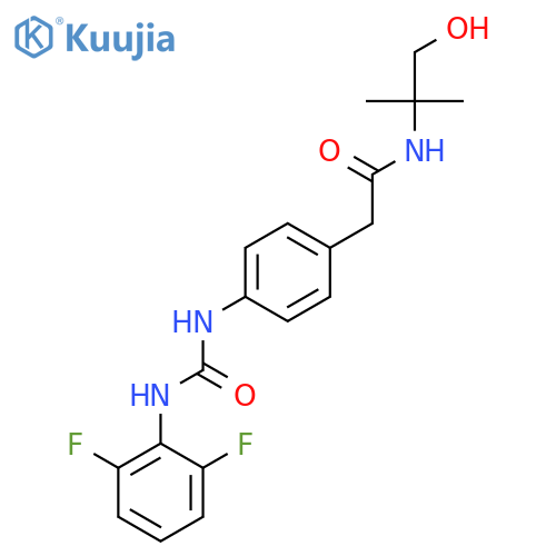 2-(4-{(2,6-difluorophenyl)carbamoylamino}phenyl)-N-(1-hydroxy-2-methylpropan-2-yl)acetamide structure