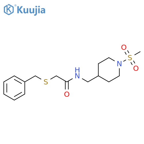 2-(benzylsulfanyl)-N-(1-methanesulfonylpiperidin-4-yl)methylacetamide structure