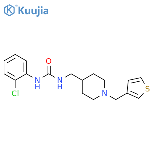 1-(2-chlorophenyl)-3-({1-(thiophen-3-yl)methylpiperidin-4-yl}methyl)urea structure