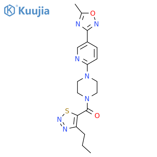 1-5-(5-methyl-1,2,4-oxadiazol-3-yl)pyridin-2-yl-4-(4-propyl-1,2,3-thiadiazole-5-carbonyl)piperazine structure