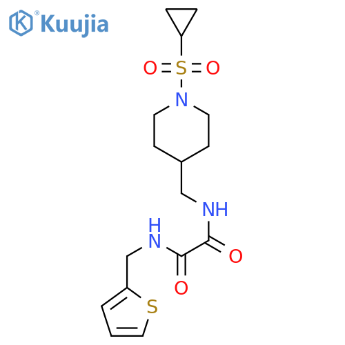 N'-{1-(cyclopropanesulfonyl)piperidin-4-ylmethyl}-N-(thiophen-2-yl)methylethanediamide structure