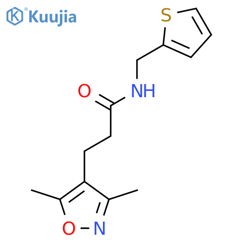 3-(3,5-dimethyl-1,2-oxazol-4-yl)-N-(thiophen-2-yl)methylpropanamide structure