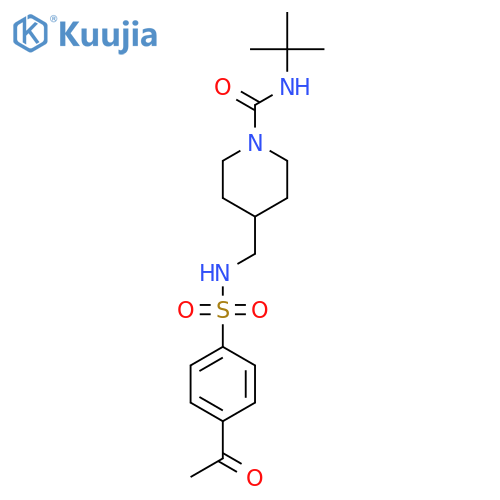 4-(4-acetylbenzenesulfonamido)methyl-N-tert-butylpiperidine-1-carboxamide structure
