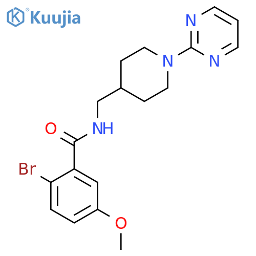 2-bromo-5-methoxy-N-{1-(pyrimidin-2-yl)piperidin-4-ylmethyl}benzamide structure