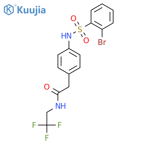 2-4-(2-bromobenzenesulfonamido)phenyl-N-(2,2,2-trifluoroethyl)acetamide structure