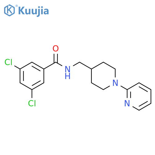 3,5-dichloro-N-{[1-(pyridin-2-yl)piperidin-4-yl]methyl}benzamide structure