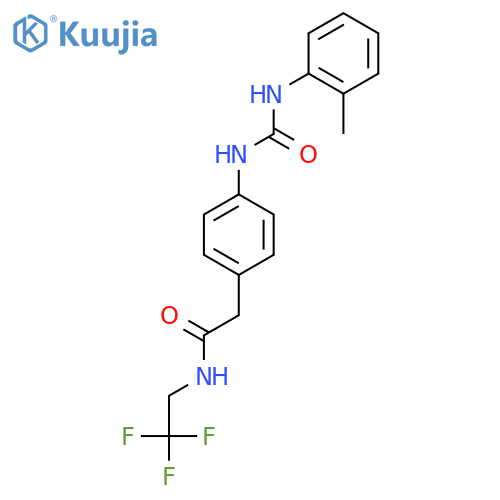 2-(4-{(2-methylphenyl)carbamoylamino}phenyl)-N-(2,2,2-trifluoroethyl)acetamide structure