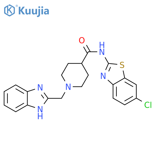 1-(1H-1,3-benzodiazol-2-yl)methyl-N-(6-chloro-1,3-benzothiazol-2-yl)piperidine-4-carboxamide structure