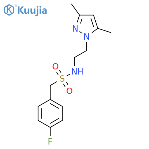 N-2-(3,5-dimethyl-1H-pyrazol-1-yl)ethyl-1-(4-fluorophenyl)methanesulfonamide structure