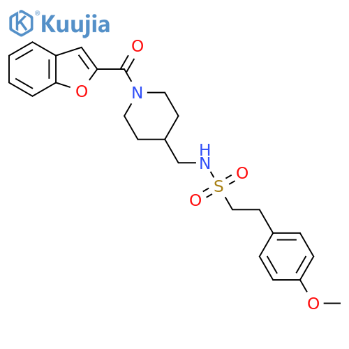 N-{1-(1-benzofuran-2-carbonyl)piperidin-4-ylmethyl}-2-(4-methoxyphenyl)ethane-1-sulfonamide structure