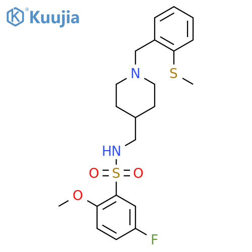 5-fluoro-2-methoxy-N-[(1-{[2-(methylsulfanyl)phenyl]methyl}piperidin-4-yl)methyl]benzene-1-sulfonamide structure