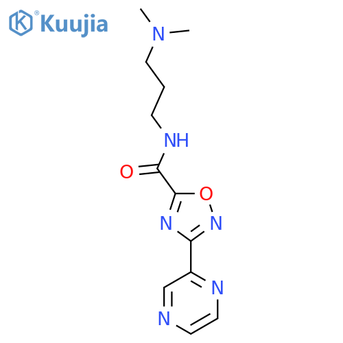 N-3-(dimethylamino)propyl-3-(pyrazin-2-yl)-1,2,4-oxadiazole-5-carboxamide structure