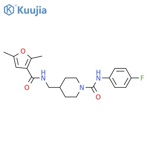 4-{[(2,5-dimethylfuran-3-yl)formamido]methyl}-N-(4-fluorophenyl)piperidine-1-carboxamide structure