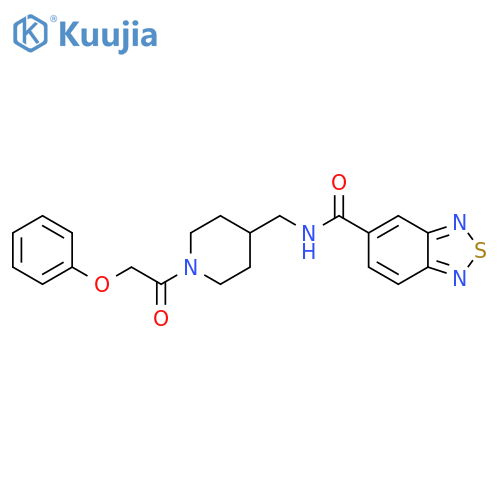 N-{1-(2-phenoxyacetyl)piperidin-4-ylmethyl}-2,1,3-benzothiadiazole-5-carboxamide structure