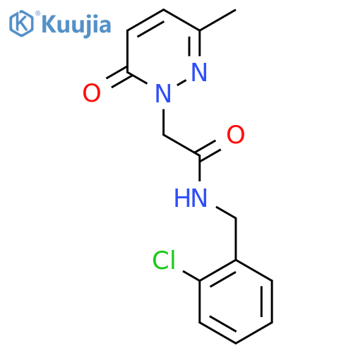N-(2-chlorophenyl)methyl-2-(3-methyl-6-oxo-1,6-dihydropyridazin-1-yl)acetamide structure