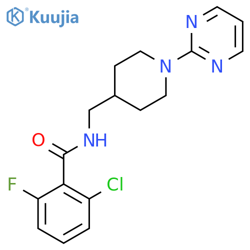 2-chloro-6-fluoro-N-{1-(pyrimidin-2-yl)piperidin-4-ylmethyl}benzamide structure