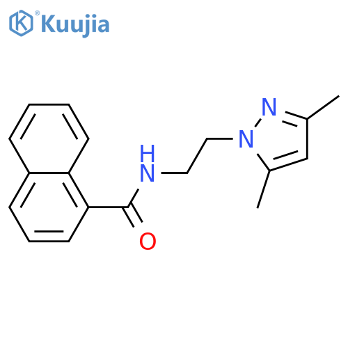 N-2-(3,5-dimethyl-1H-pyrazol-1-yl)ethylnaphthalene-1-carboxamide structure
